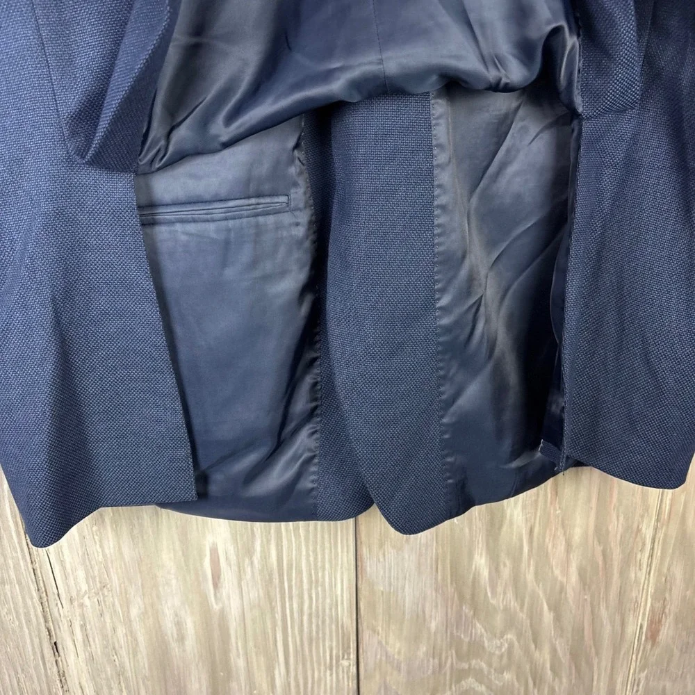 Ralph Lauren Blazer Mens Blue Textured Two Button Sport Coat Jacket Black Label‎